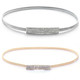 25" Skinny Diamante Thin Stretchable Spring Waist Belt Women Fashion Accessory - Silver Gold